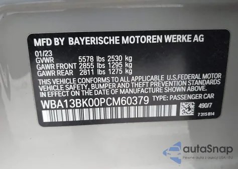2023 BMW M550 I xDrive from USA, damaged, VIN WBA13BK00PCM60379
